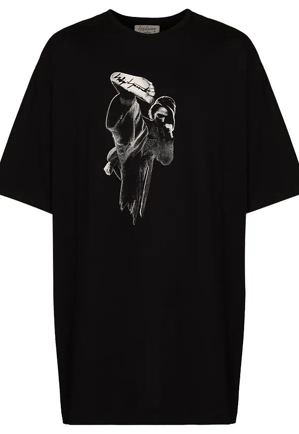 Yohji Yamamoto t-shirt med grafiskt tryck - Svart