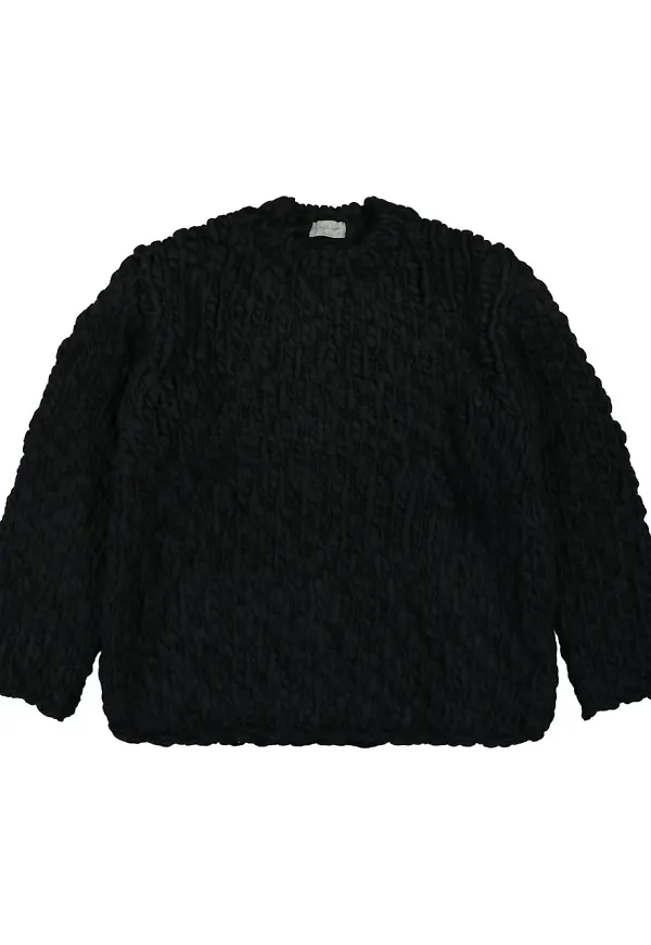 Yohji Yamamoto tröja med rundad hals - Svart