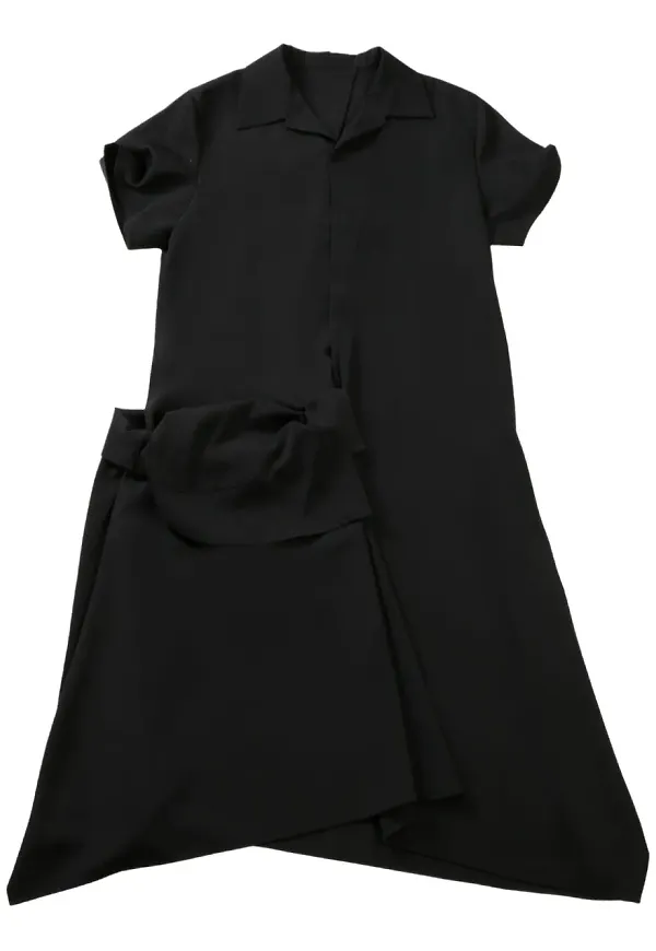 Yohji Yamamoto wool midi dress - Svart