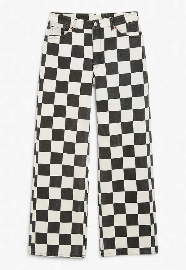 Yoko checkerboard jeans - White