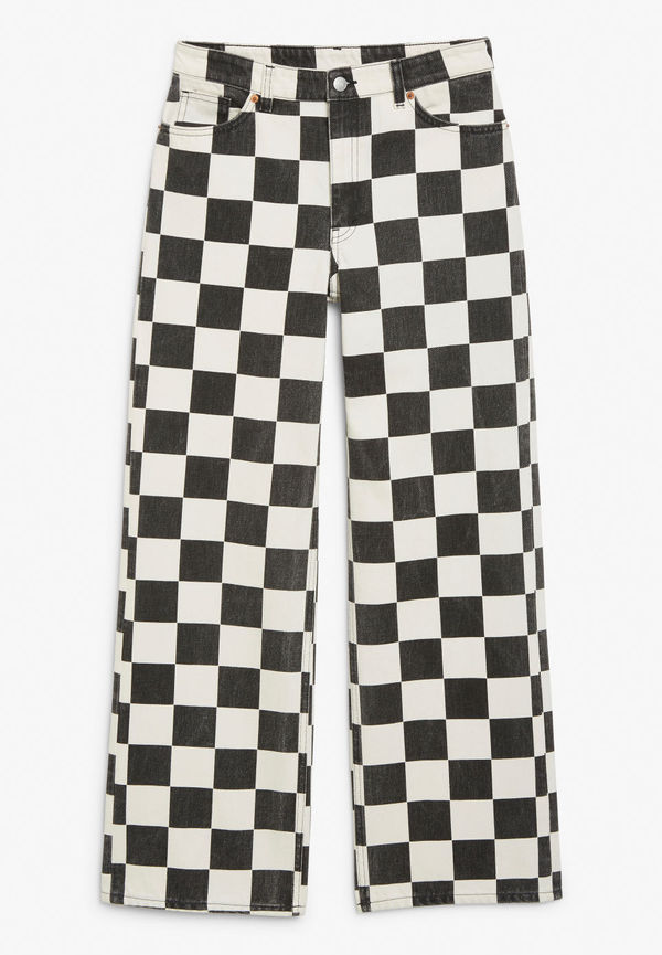 Yoko checkerboard jeans - White