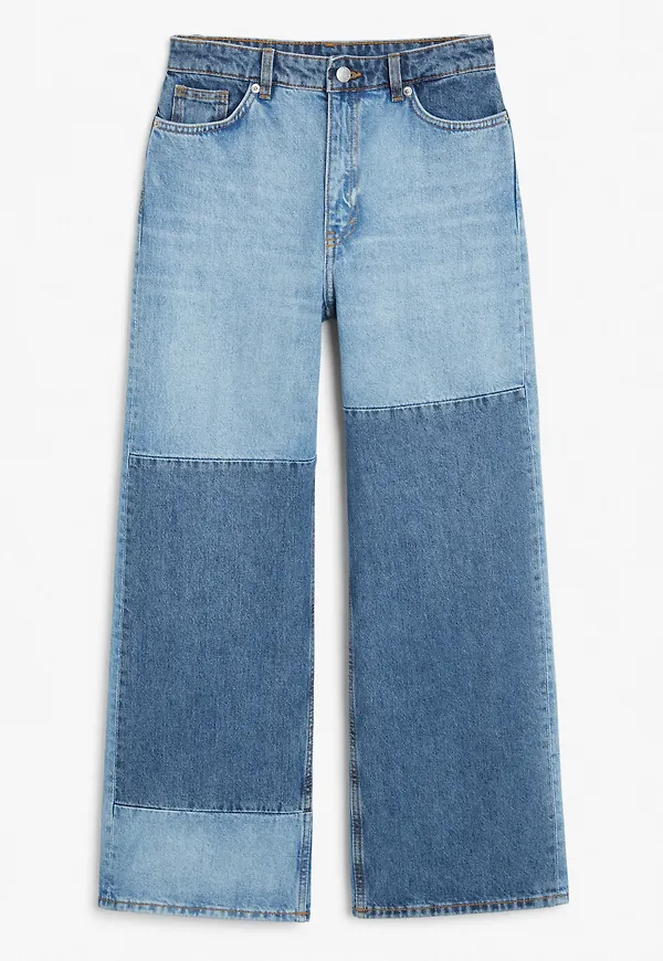 Yoko cropped colour block jeans - Blue