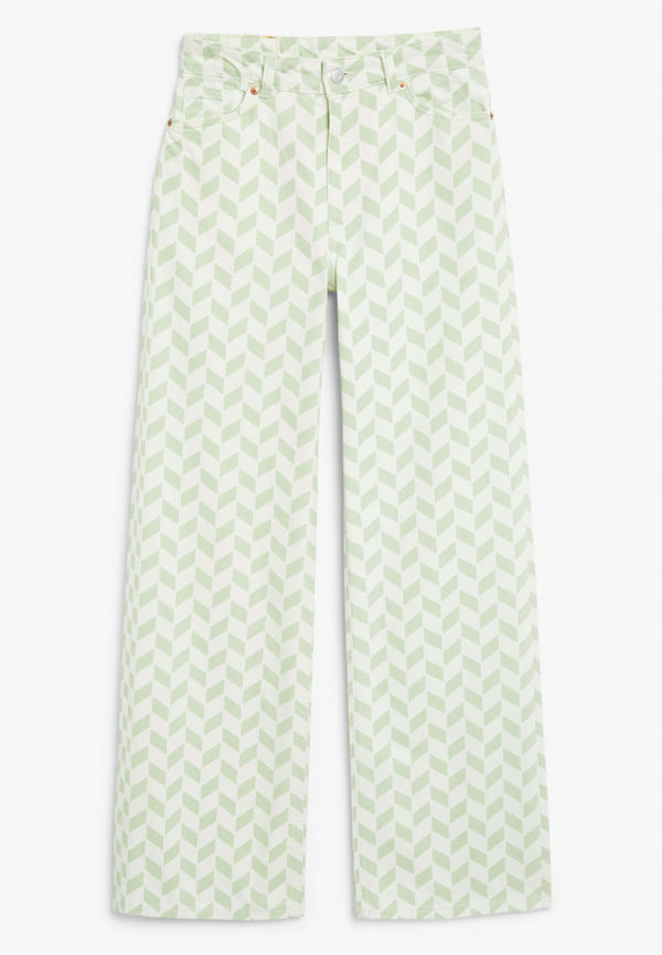 Yoko jeans with rhomb pattern - Green