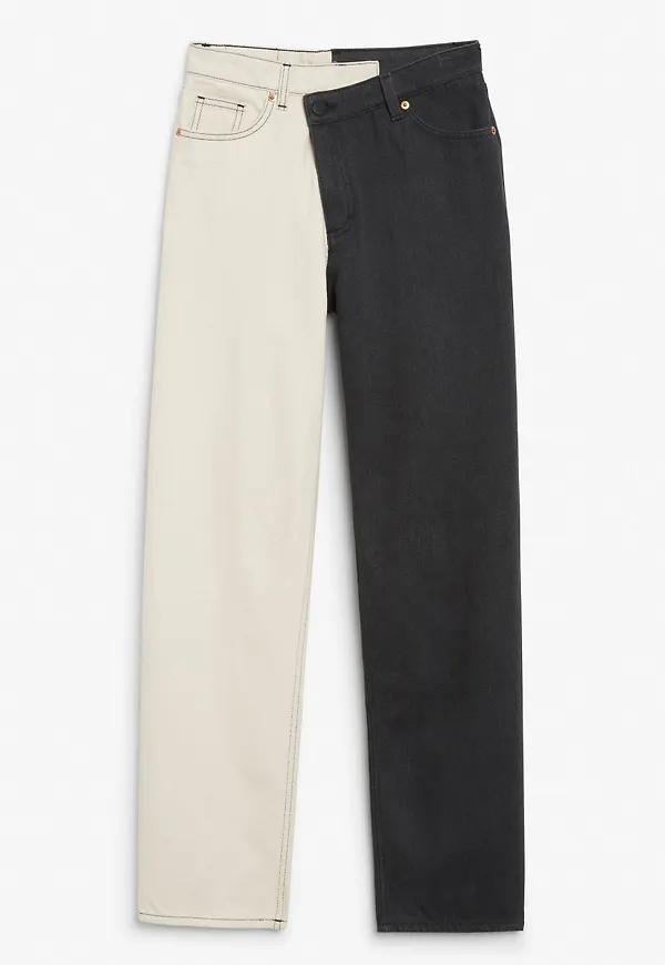 Yulia asymmetrical jeans - White