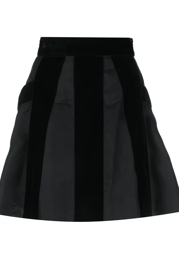 Yves Saint Laurent Pre-Owned A-linjekjol med panel - Svart