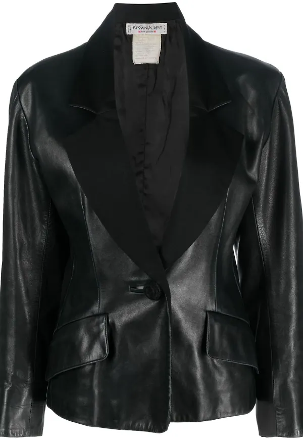 Yves Saint Laurent Pre-Owned blazer med kontrasterande slag - Svart