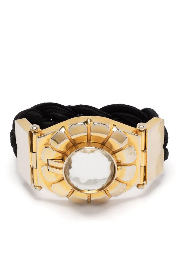 Yves Saint Laurent Pre-Owned blommigt armband från 1980-talet - Svart