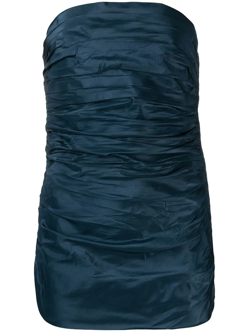 Yves Saint Laurent Pre-Owned draperad korsett från 1970-talet - Blå