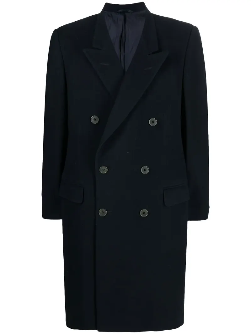 Yves Saint Laurent Pre-Owned dubbelknäppt kappa från 1980-talet - Blå