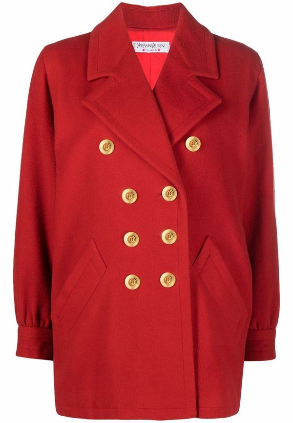 Yves Saint Laurent Pre-Owned dubbelknäppt kappa från 1990-talet - Röd