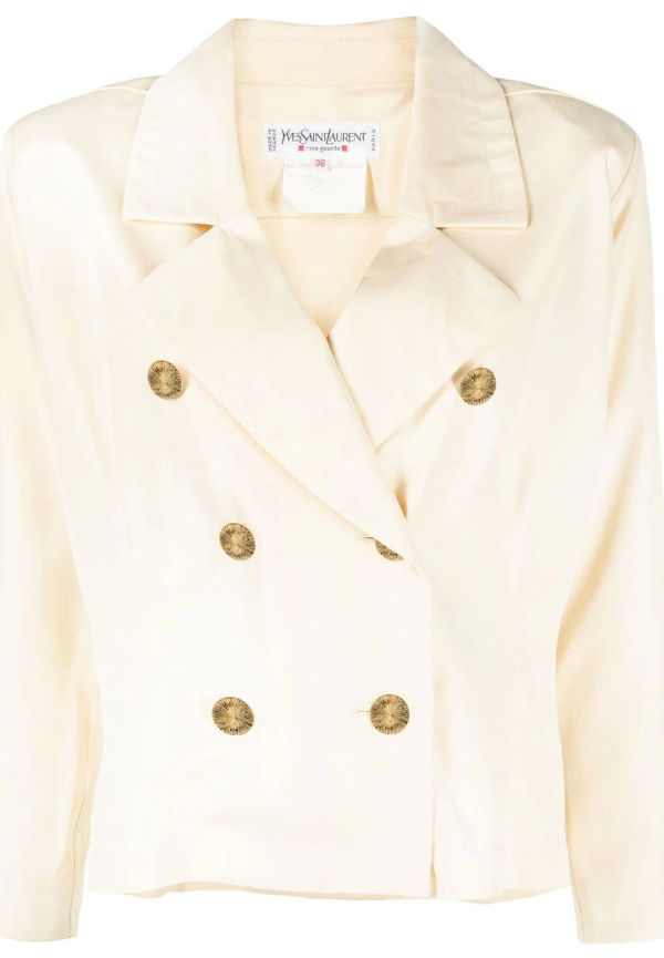 Yves Saint Laurent Pre-Owned dubbelknäppt kavaj från 1980-talet - Neutral