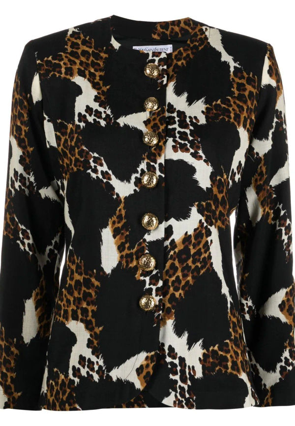Yves Saint Laurent Pre-Owned enkelknäppt jacka från 1980-talet - Svart