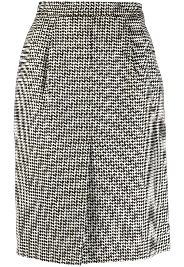 Yves Saint Laurent Pre-Owned hundtandsmönstrad pennkjol från 1980-talet - Svart