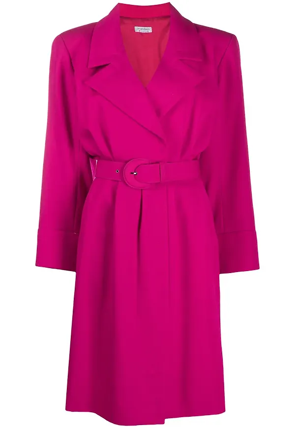 Yves Saint Laurent Pre-Owned klänning med trubbig krage - Rosa
