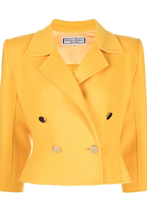 Yves Saint Laurent Pre-Owned kort dubbelknäppt blazer - Gul