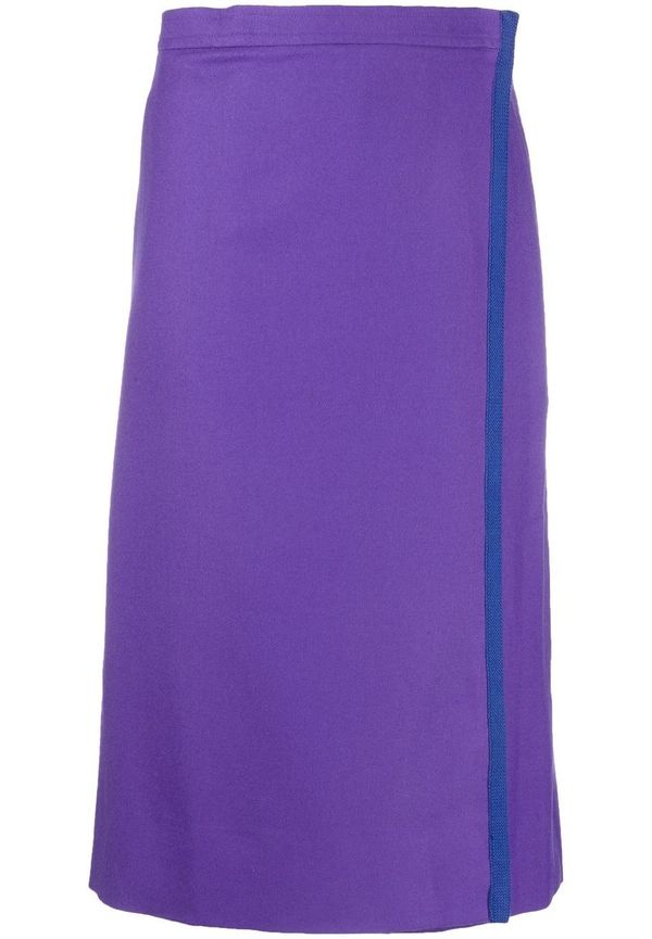 Yves Saint Laurent Pre-Owned omlottkjol med flätad kant - Lila