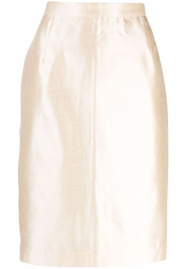 Yves Saint Laurent Pre-Owned pennkjol med hög midja från 2000-talet - Neutral