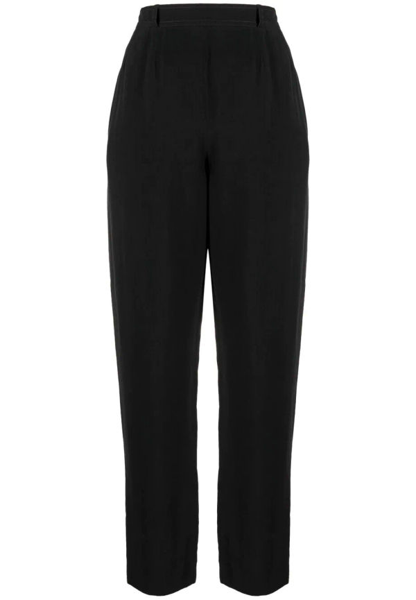 Yves Saint Laurent Pre-Owned raka byxor med hög midja från 1980-talet - Svart