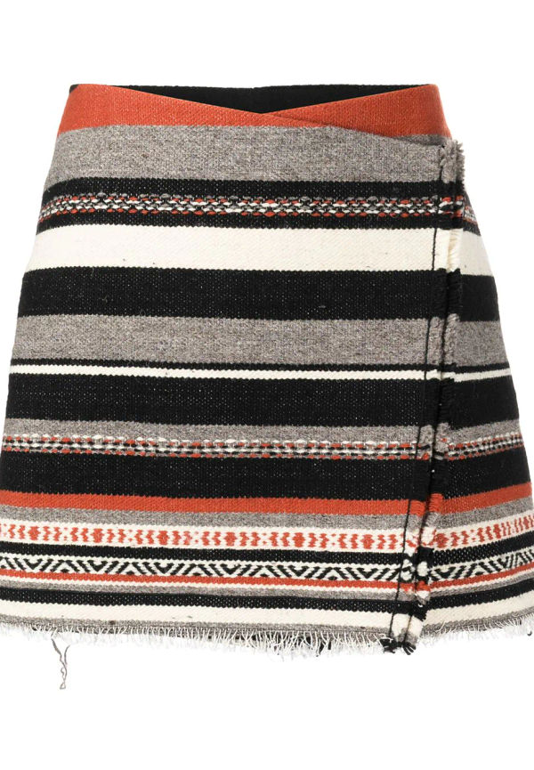 Yves Saint Laurent Pre-Owned randig kort omlottkjol - Flerfärgad