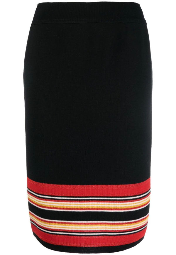 Yves Saint Laurent Pre-Owned randig stickad kjol från 1980-talet - Svart