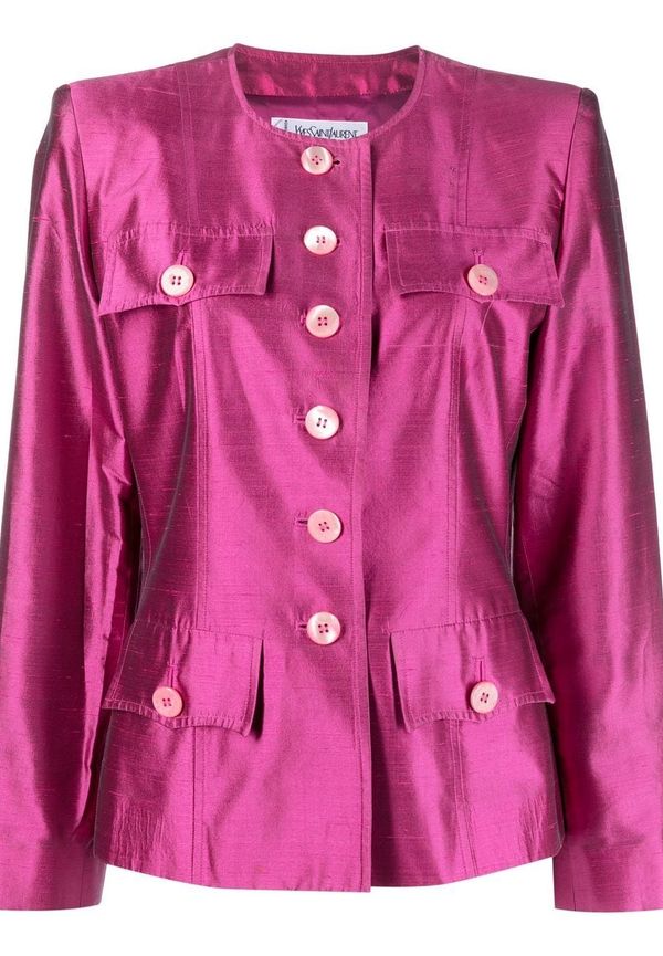 Yves Saint Laurent Pre-Owned Variation enkelknäppt jacka - Rosa