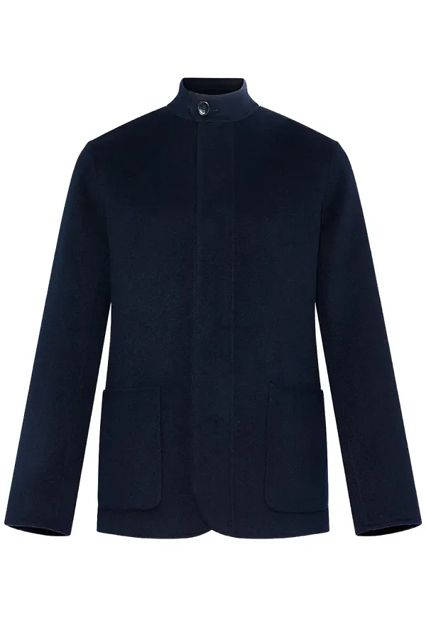 Yves Salomon blazer med hög krage - Blå