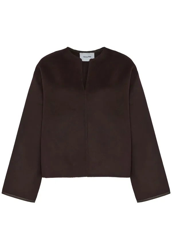 Yves Salomon v-ringad blus - Röd