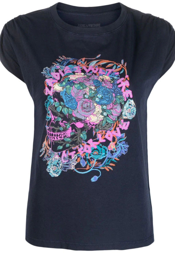 Zadig&Voltaire Adele t-shirt med grafiskt tryck - Blå