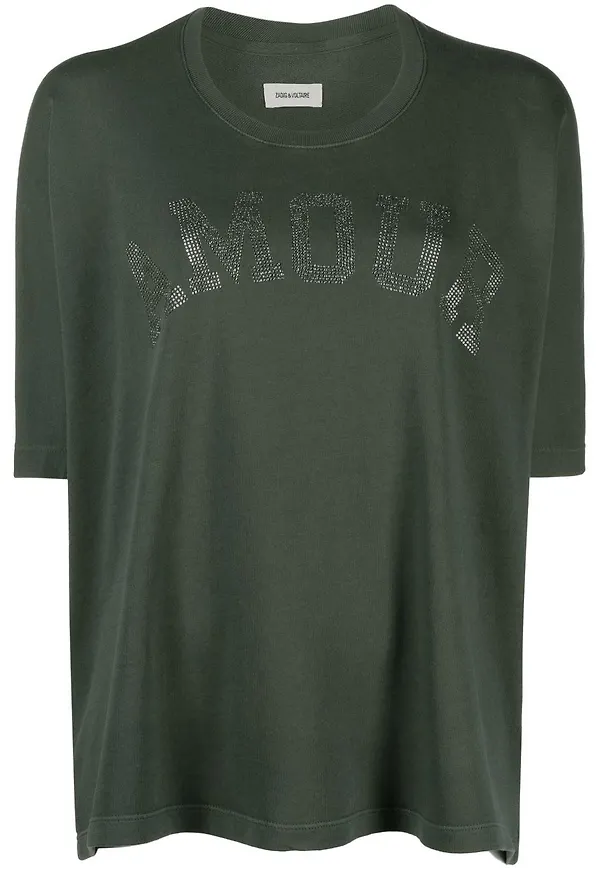 Zadig&Voltaire Amour utsmyckad t-shirt - Grön