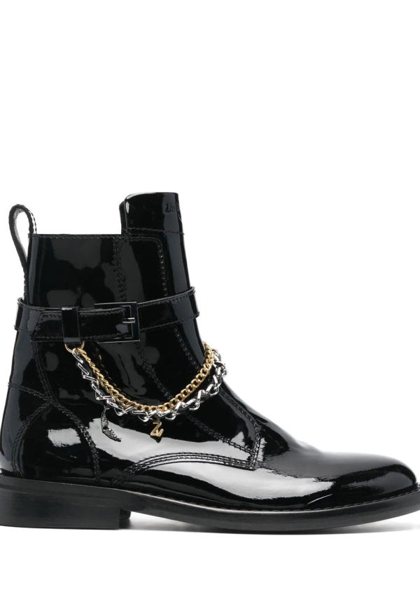 Zadig&Voltaire ankelboots i lackat läder - Svart