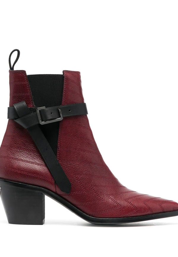 Zadig&Voltaire ankelboots med spänne - Röd