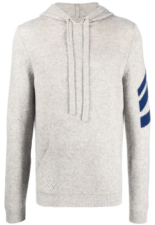 Zadig&Voltaire Arrow intarsiastickad hoodie - Grå