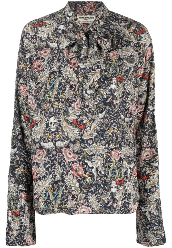 Zadig&Voltaire blommig skjorta - Blå