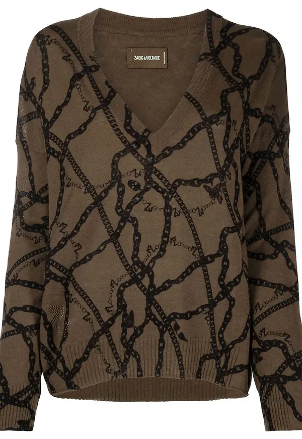 Zadig&Voltaire Brumy kedjemönstrad tröja - Grön