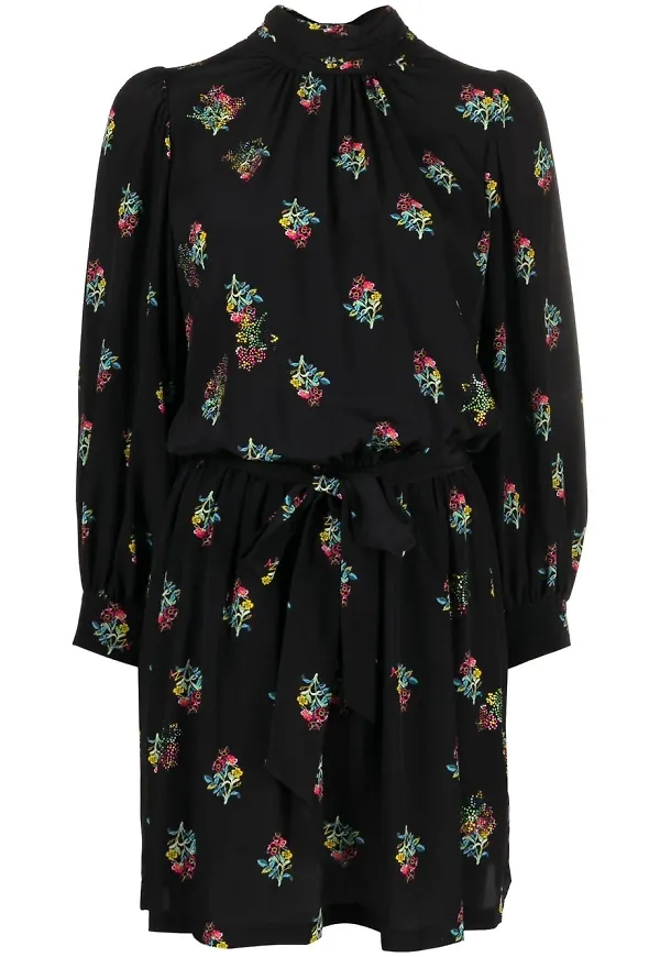 Zadig&Voltaire Cali blommig sidenklänning - Svart