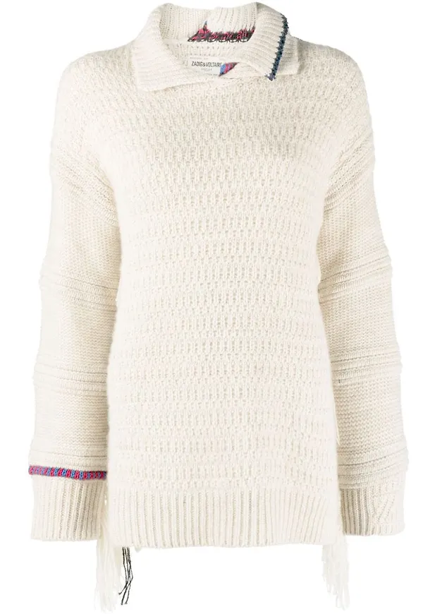 Zadig&Voltaire Cassidy tröja med asymmetrisk krage - Neutral