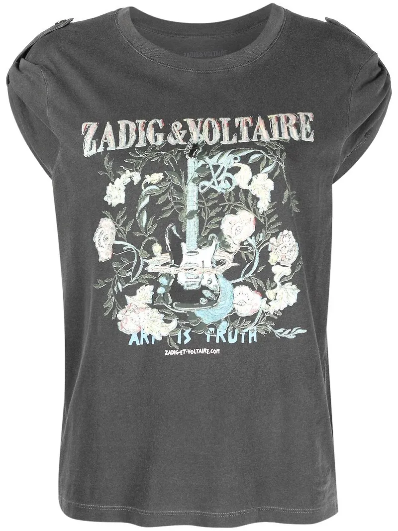 Zadig&Voltaire Donate Guitar t-shirt med tryck - Grå