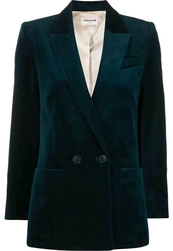 Zadig&Voltaire dubbelknäppt sammetsblazer - Grön