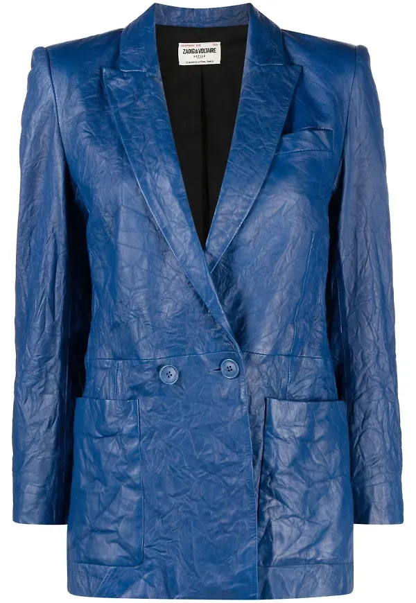 Zadig&Voltaire dubbelknäppt skinnblazer - Blå