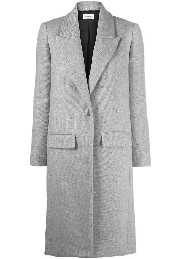 Zadig&Voltaire enkelknäppt kappa - Grå