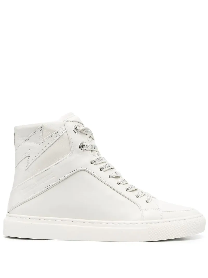 Zadig&Voltaire Flash höga lädersneakers - Neutral