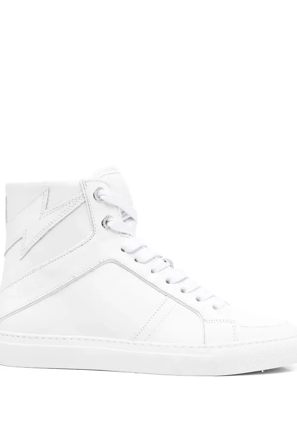 Zadig&Voltaire Flash höga lädersneakers - Vit