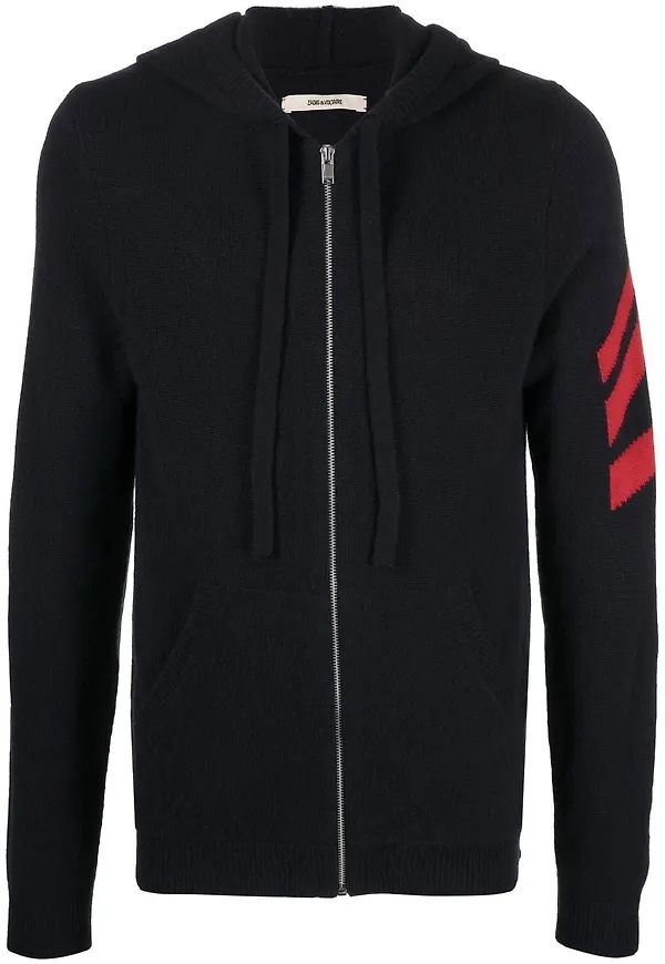 Zadig&Voltaire hoodie med randdetalj - Blå