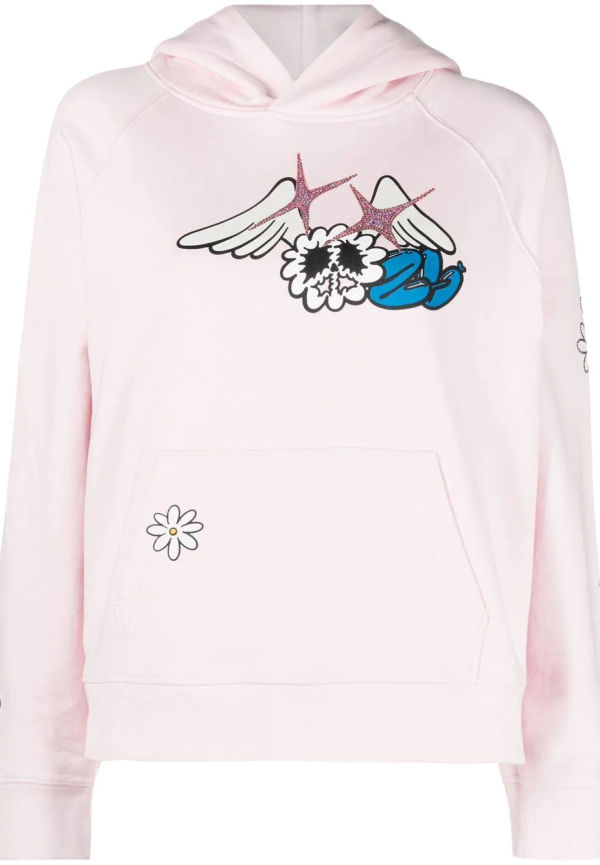 Zadig&Voltaire huvtröja med grafiskt tryck - Rosa