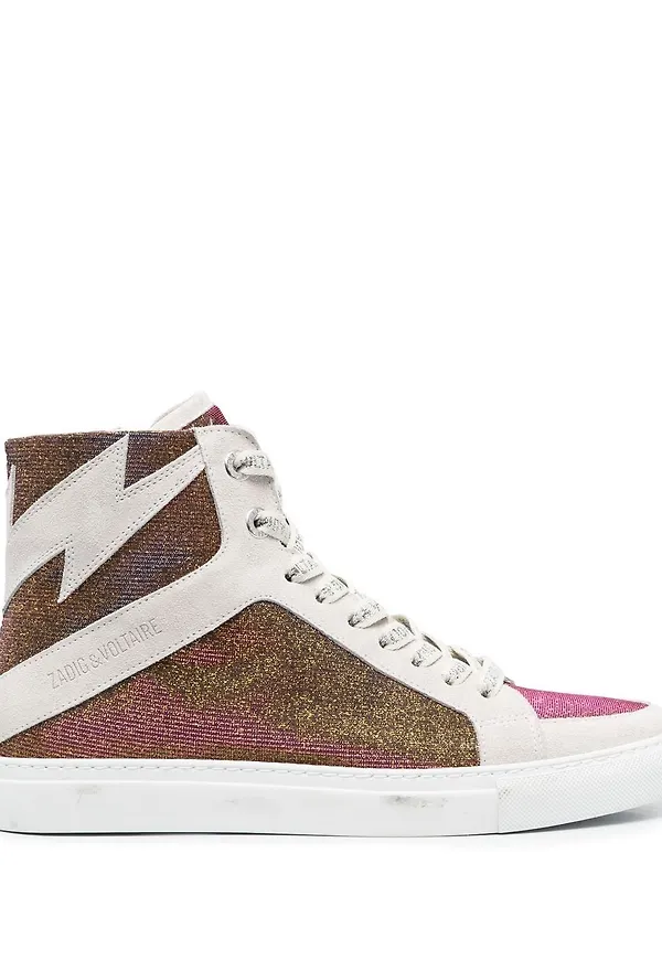 Zadig&Voltaire höga sneakers - Guldfärgad