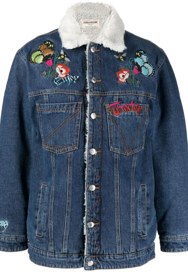 Zadig&Voltaire jeansjacka med broderat motiv - Blå