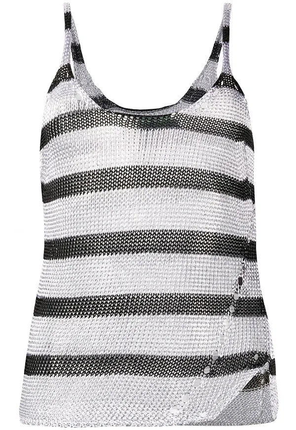 Zadig&Voltaire Joss randigt linne - Silverfärgad
