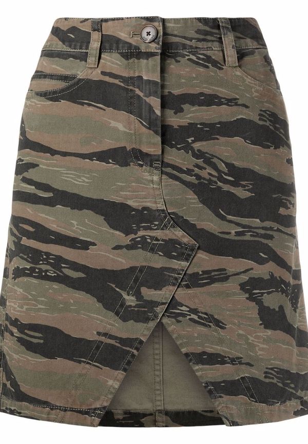 Zadig&Voltaire kamouflagemönstrad A-linjekjol - Grön