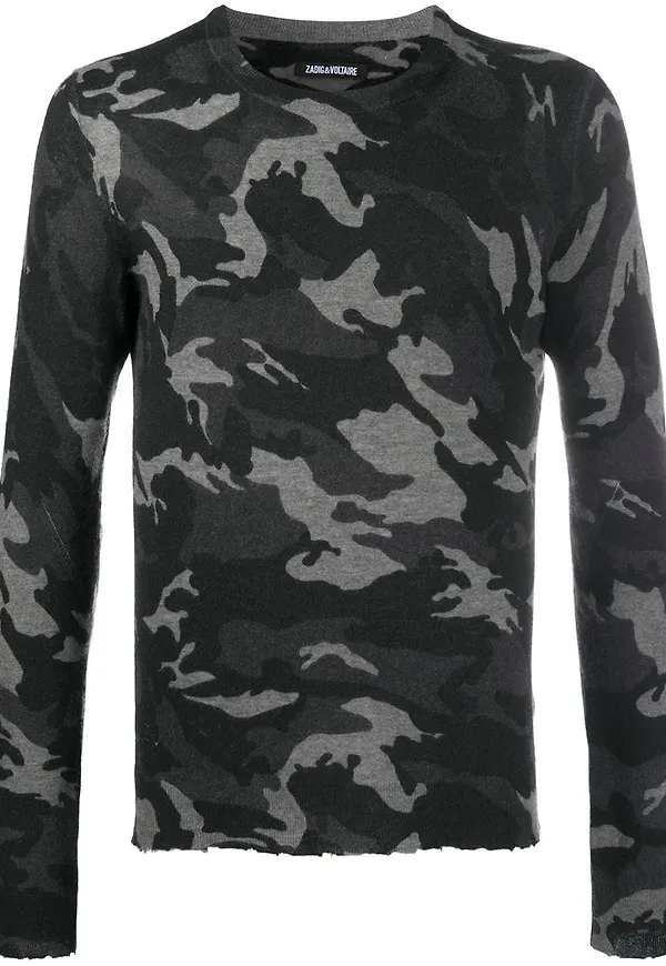 Zadig&Voltaire Kennedy kamouflagemönstrad tröja - Svart