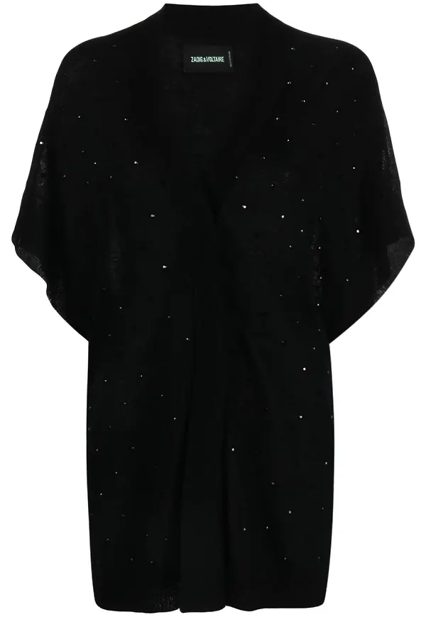 Zadig&Voltaire kort kofta med strass - Svart